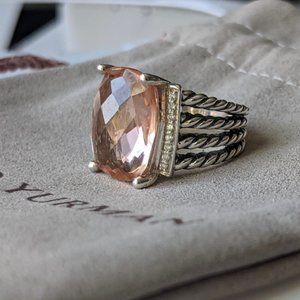 David Yurman Wheaton Morganite & Diamond Ring